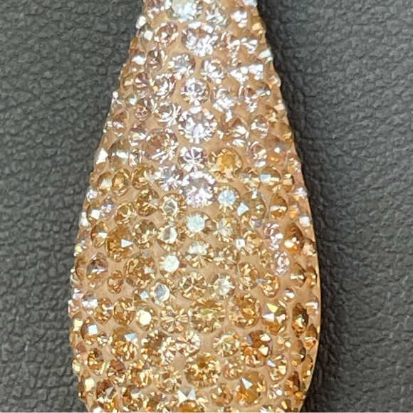 Swarovski Clear & Yellow Jonquil Ombré Teardrop Pendant Necklace Gold Plated - Picture 3 of 7